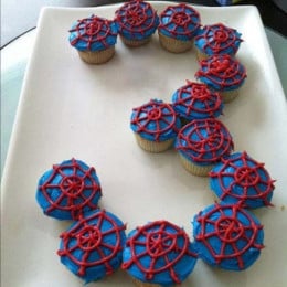 Platter Of Spiderman Cupcakes