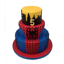 3 Tier Spiderman Web Cake