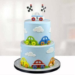 Kids Twolayer Fondant Cake