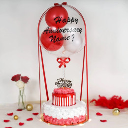Glorious Red And White Balloon Cake-1 Kg
